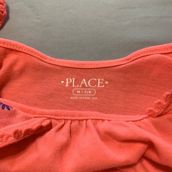 Girls Orange Tank Tops Glitter Sequin Children's Place Size 7/8 Off Shoulder - Picture 11 of 11